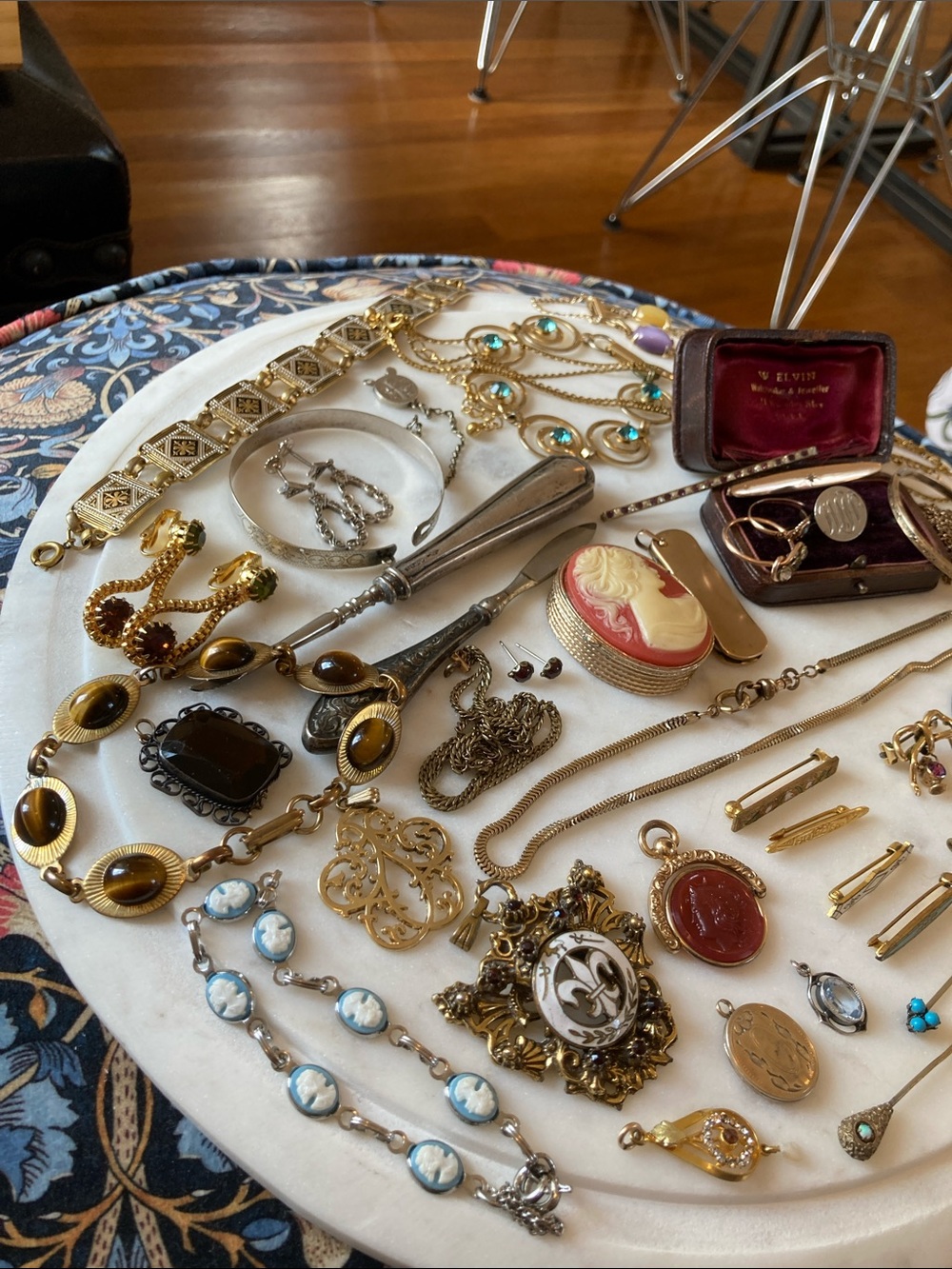 Antique Victorian Sterling Silver, Gemstones, Gold-Filled, etc. Jewelry Lot - Picture 4 of 16